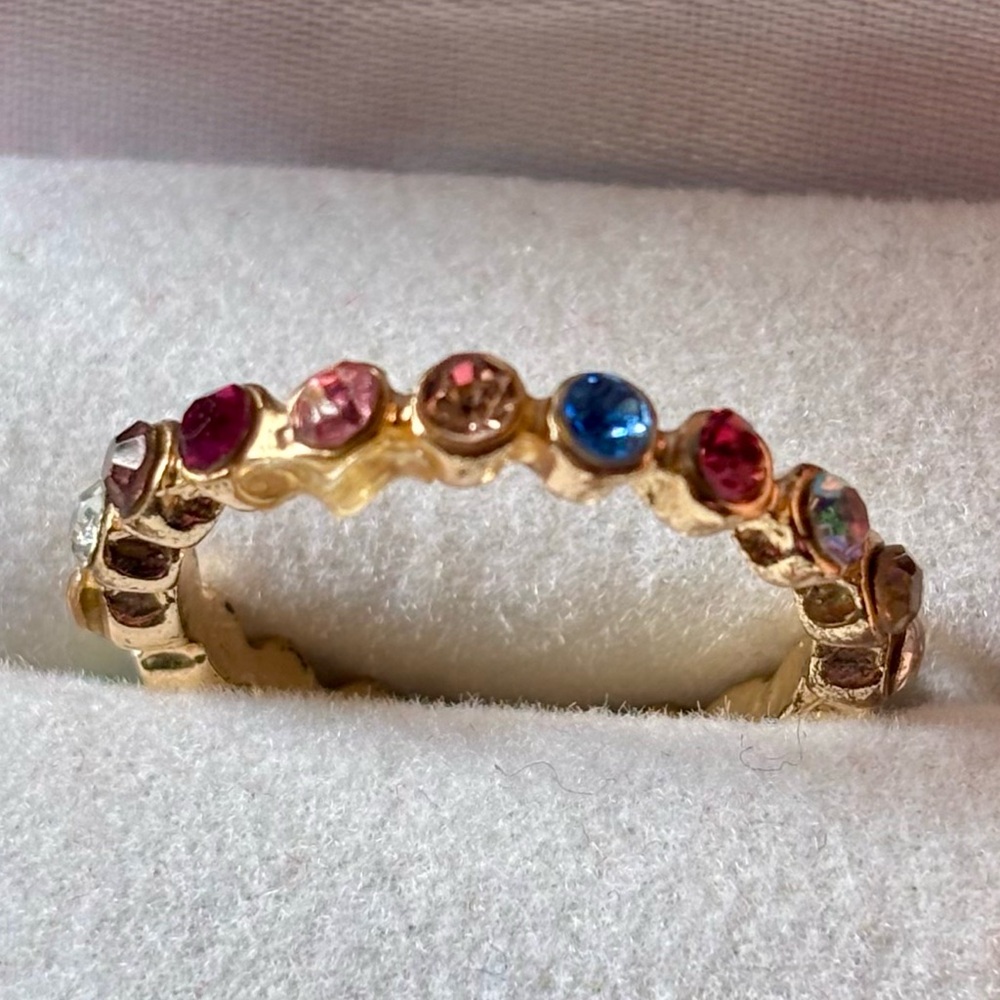 Gold Ring with Multicolor Gemstones
